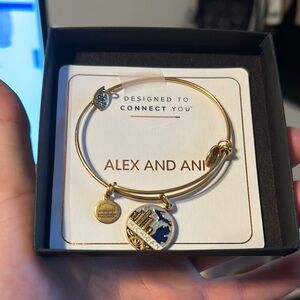 Alex and Ani Gold Michigan Charm Bracelet